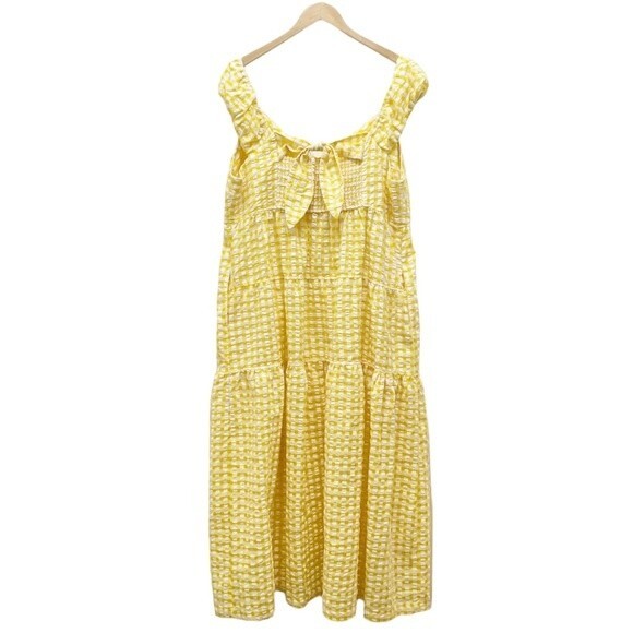 Old Navy Long Fit & Flare Tiered Seersucker All-Day Maxi Dress Women's Size XL - Picture 3 of 12